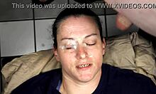 Huge Homemade Facial Blasting Right In Her Eyes