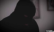 Teen bent over for rough doggystyle blowjob