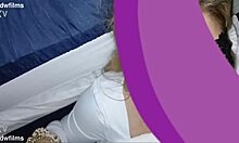 Pretty Petite Tatted Girl Takes Facial After Quick Blowjob