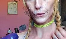 Vanessa Hastings Delivers Messy Spit Face Dildo Deepthroat in Skinny Fetish Session