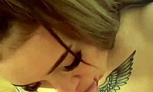 Petite brunette teen model rims, deepthroats, and gets messy cum on face.