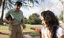 gia steel, a troubled teen with a horny pussy, gets handjob and blowjob leading to cumshot