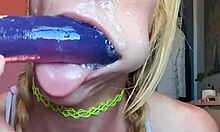 Vanessa Hastings Delivers Messy Spit Face Dildo Deepthroat in Skinny Fetish Session