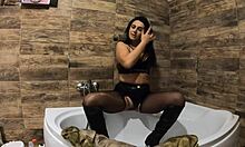 I, milfycalla, does pee play in bathtub with fur coat and pantyhose.