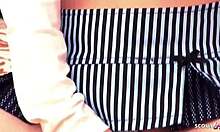 So, this petite japanese step-sister got caught masturbating and then seduced him into her first blowjob