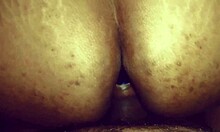 Brunette amateur rides big cock doggystyle while dildo stretches her ass, craving monster anal penetration