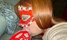 caught this horny housewife deepthroating and getting fingered