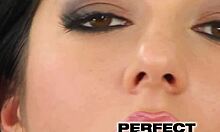 her pink pussy swallows the whole dildo and cums so hard