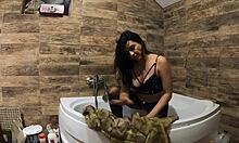 I, milfycalla, does pee play in bathtub with fur coat and pantyhose.