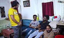 Desi Bhabhi Alone With Four Boys In Gangbang