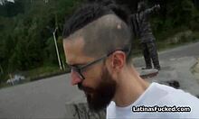 Busty latina fucked in white lingerie