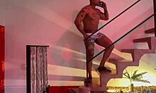 moreno big dick fights girlfriend, fucks trans friend cowgirl with force