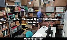 Teen Sucks the Security Officers Cock Under High Pressure from the Officer - Myshopsex