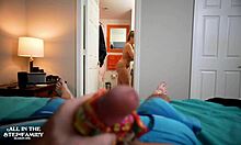 on vacation, stepmom's bikini got me horny, so she gave me a handjob and blowjob 😏