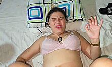 Punishment for my white-skinned blonde girlfriend's ass, as I assfuck her anal with my latina friend watching