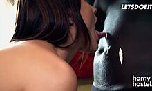 Russian teen Alya Stark gets banged by black roommate in kitchen - so hot! 🔥