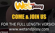 Busty teen 18+ pees on laundry in the laundry room