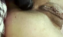 Tight asshole throbs with anal plug vibrations during masturbation