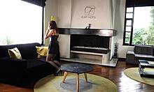 sexy perfect latina plays dirty in interview casting lingerie