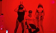 A Scruffy Man Invites Us to an Exclusive Catwalk to Perform a Sexy Dance in Erotic Lingerie