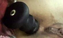 Tight asshole throbs with anal plug vibrations during masturbation