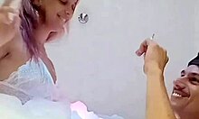 fucking well-endowed friend in lingerie at hotel first time