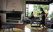 sexy perfect latina plays dirty in interview casting lingerie