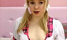 i talk to blonde teen during kinky webcam masturbation