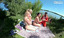 Nesty Sissy & Diane Chrystall Outdoor Orgy With Escaped Prisoner