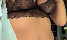 perfect blonde tease in lingerie solo