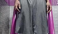 skinny pretty girl uses workout machine at the gym