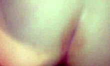 In the bedroom, a blonde amateur bends over for rough doggystyle fucking with a monster cock.