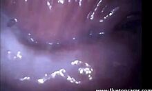 Girl cums hard during extreme masturbation session with friend. Filmed from inside her vagina at secretfriends com.