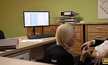 Naughty Agent Performs Sex Casting In Loan Office!