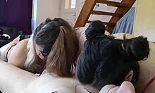 not 1 but 3 big titted bitch licking & sucking hd