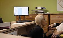 Naughty Agent Performs Sex Casting In Loan Office!