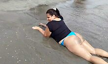 latina gordita with biggest ass on the beach