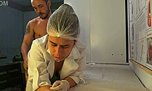 Patient gets erection from nurse's hands in blowbang