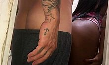 During Halloween, the Brazilian guy sneaks into the bathroom for intense anal with his inter