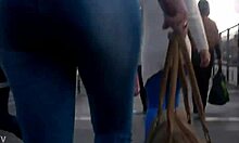 Amateur Woman Shakes Her Big Ass in Public Upskirt Video