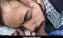 Young straight tourist fucked for cash outside!