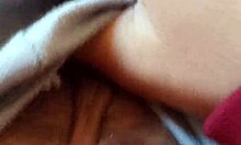 amateur milf orgasms in bedroom while touching in pajamas