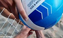 Young teens expose shaved bodies on beach