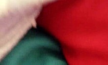 amateur milf orgasms in bedroom while touching in pajamas