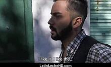 Young straight tourist fucked for cash outside!