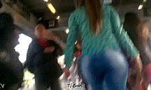 Amateur Woman Shakes Her Big Ass in Public Upskirt Video