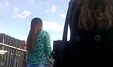 Amateur Woman Shakes Her Big Ass in Public Upskirt Video