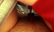 amateur milf orgasms in bedroom while touching in pajamas