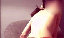 Shooting slender Japanese girl in red sexy shorts