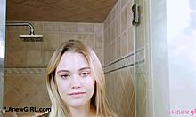 Gorgeous teen 18+ blonde took a shower